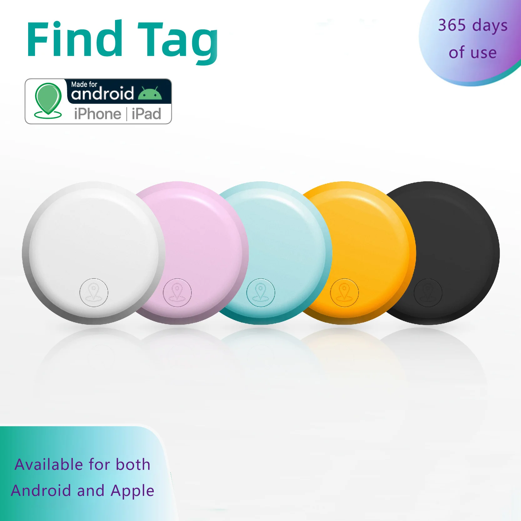 Smart Key Finder Locator GPS Tracking Device Bluetooth Anti Lost Tag Alarm Reminder Works with Apple and Android For Find Pets