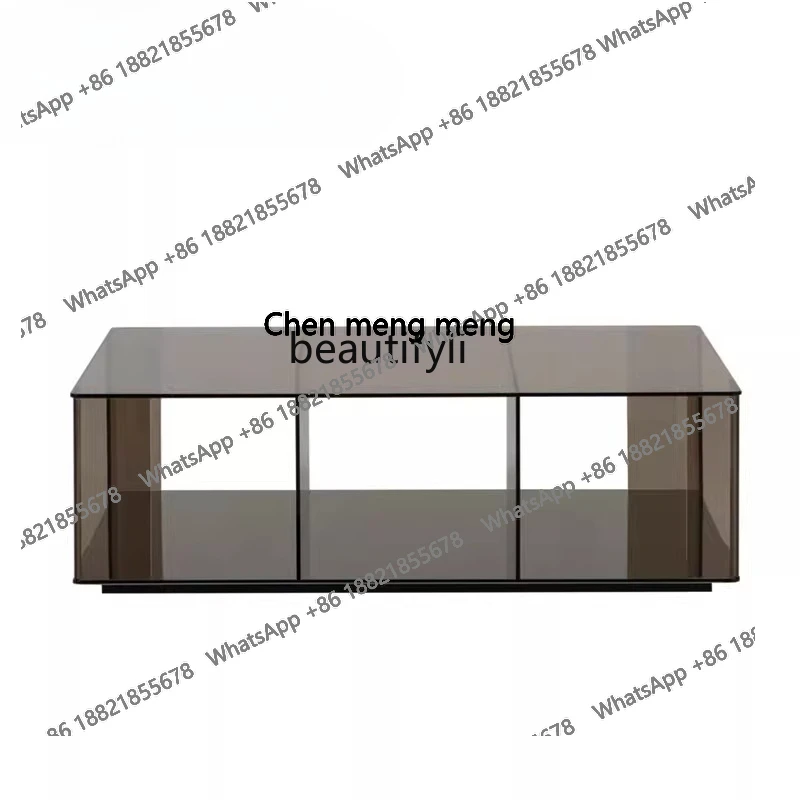 

Italian minimalist tempered glass tea table post-modern rectangular sofa coffee table designer personalized coffee table H