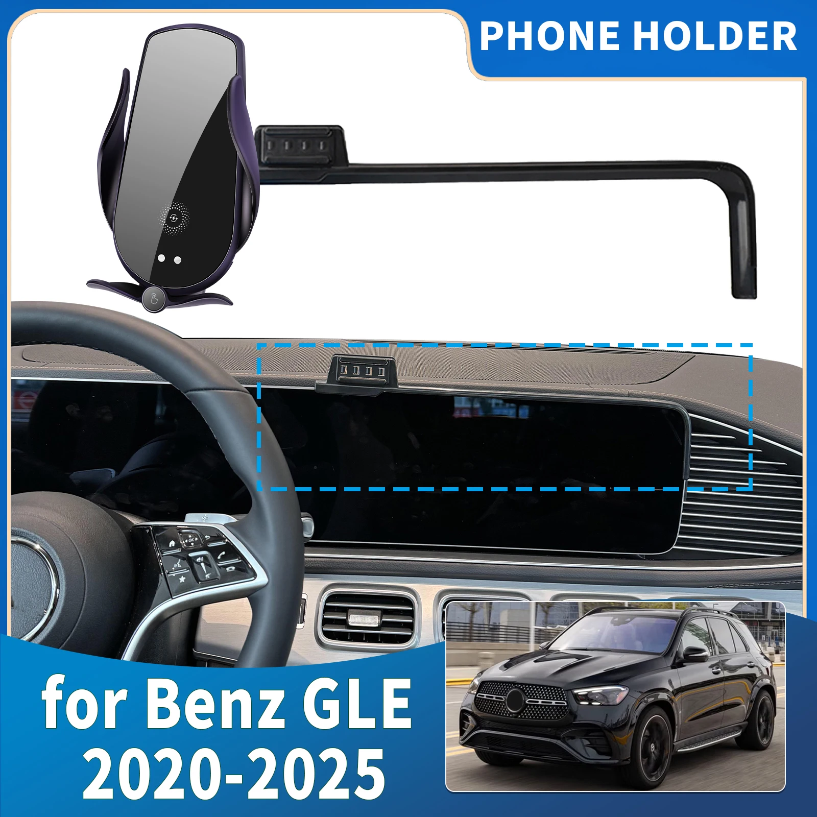 

fit for Mercedes-Benz GLE 2020 2021-2025 W167 Integrated Screen Mount Phone Holder Mount Car accessoires