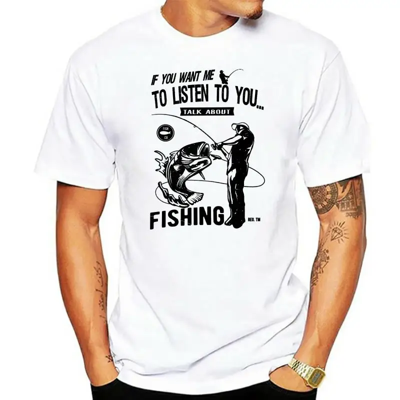 Fishing Humour Men`S T Shirt Talk about Fishing Carp Angling Gift 2023 Spring Slim Fit Men T Shirt Hipster O-Neck Popular Tops