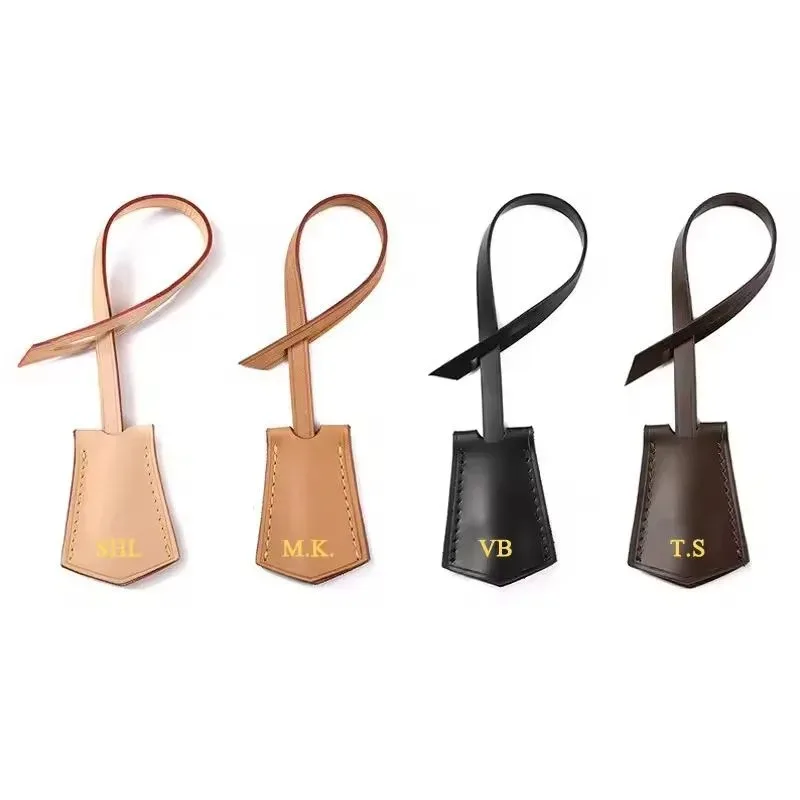 Custom Name Initials New Planted Leather Genuine Leather Vintage Leather Pendant for Bag Hanging Travel Pendant Bag Accessories