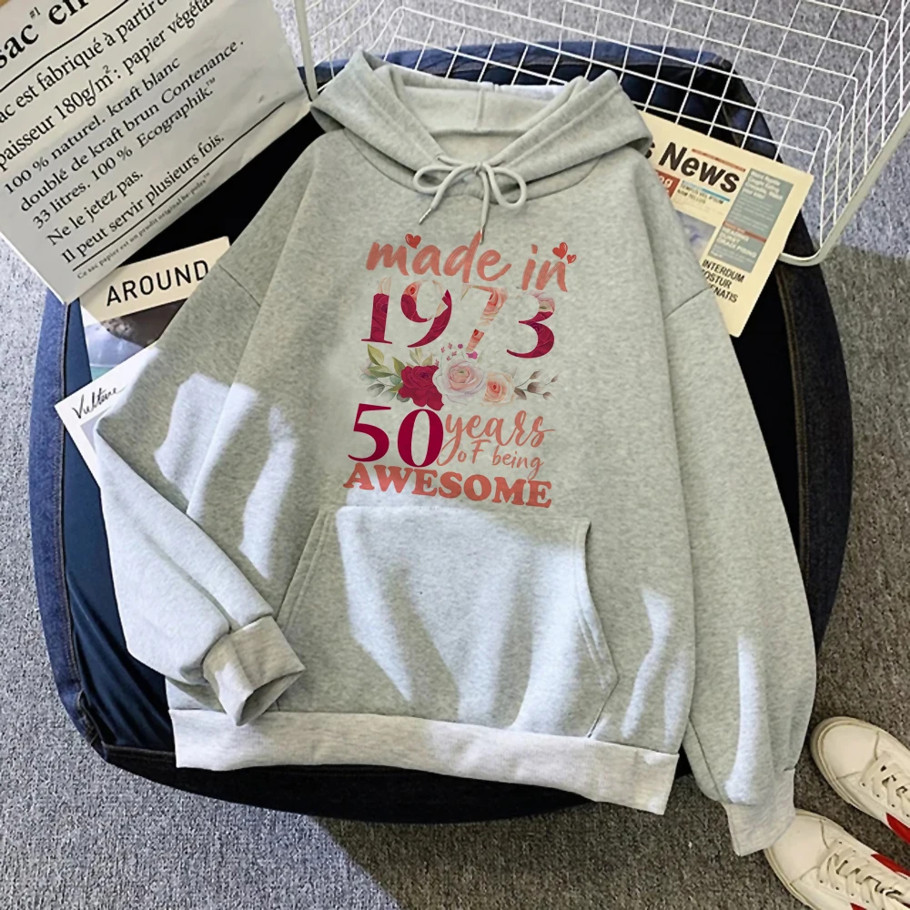 50 anni compleanno felpe con cappuccio donna y2k estetico stile coreano divertente grafica hoddies felpe Pullover grafico femminile