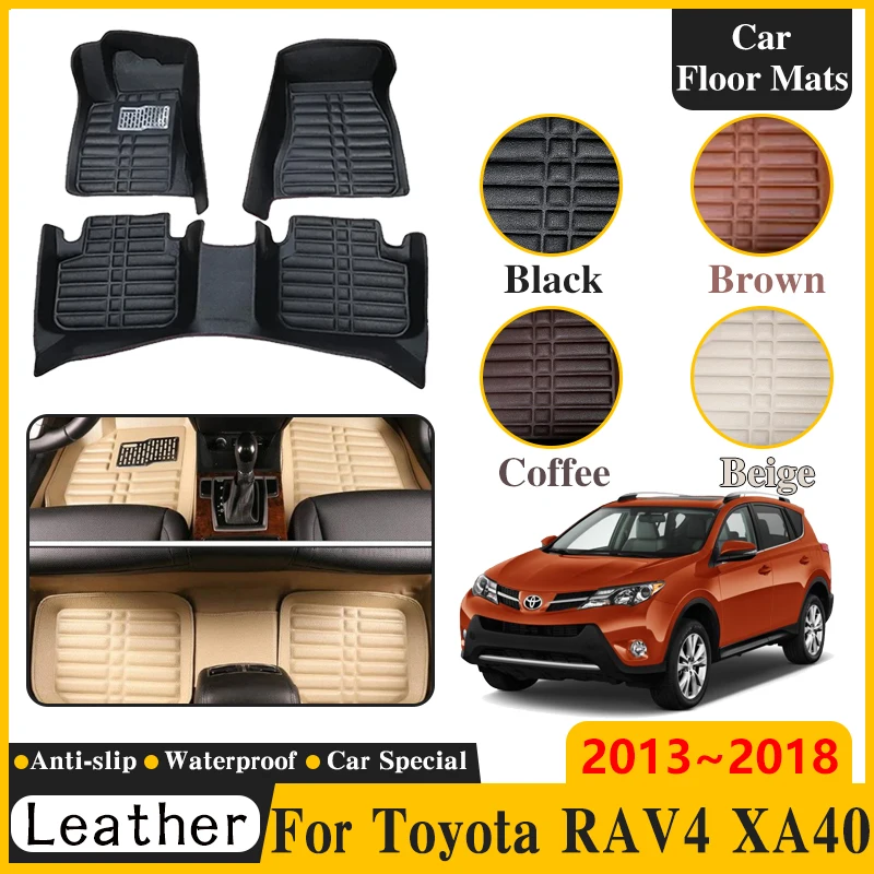 

Car Accessories For Toyota RAV4 XA40 2013~2018 RAV 4 Auto Floor Mats LHD Waterproof Leather Panel Liner Carpet Custom Foot Part