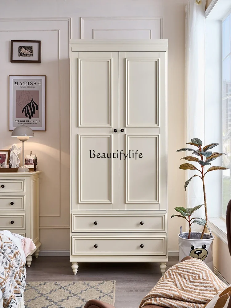 

ld14 American-style Solid Wood Wardrobe Modern Simple Economical White Storage Closet
