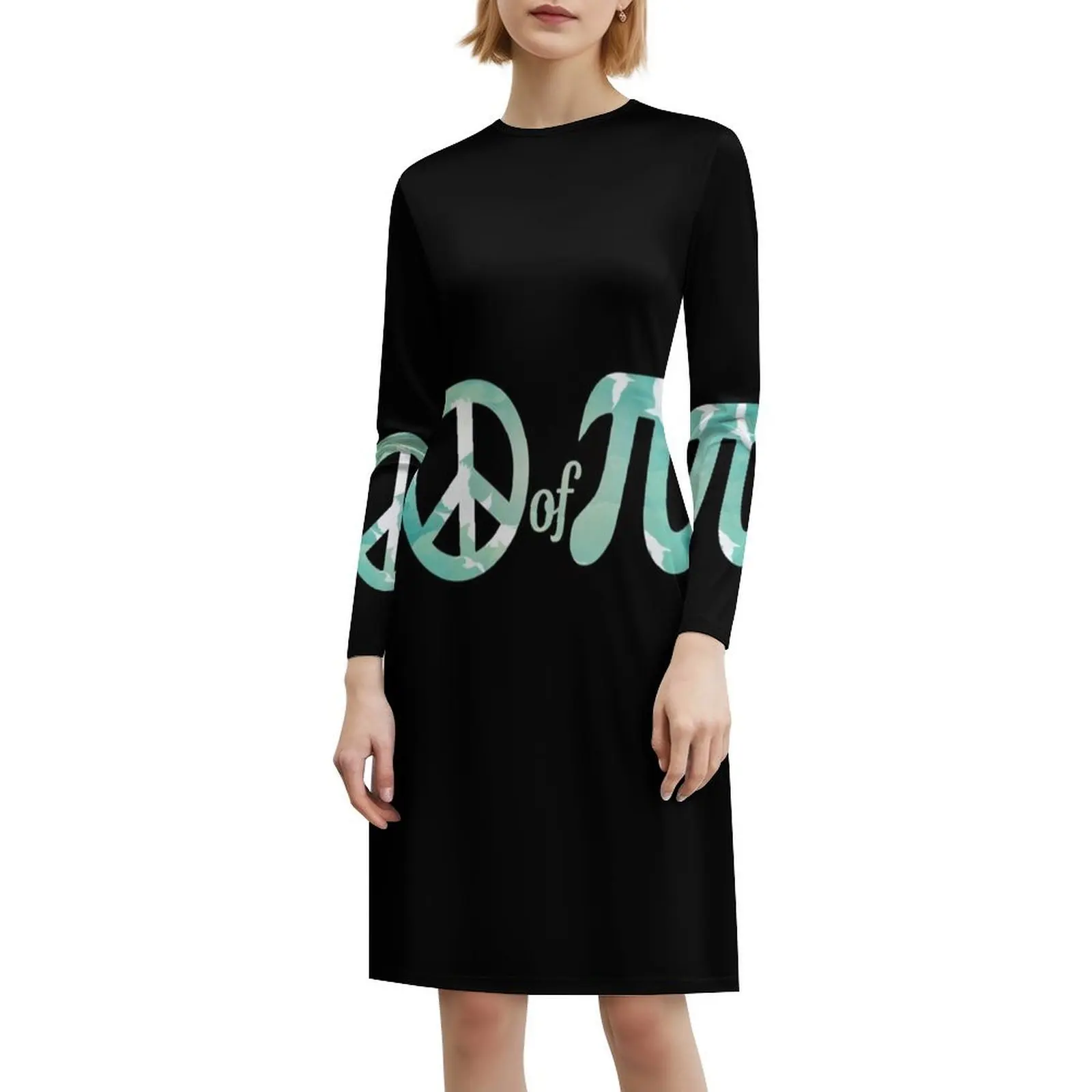 Robe de Style coréen pour femmes, symbole de paix du Pi, Science Geek Nerd, jeu de mots mathématiques, tenue élégante et décontractée pour fête ou usage quotidien