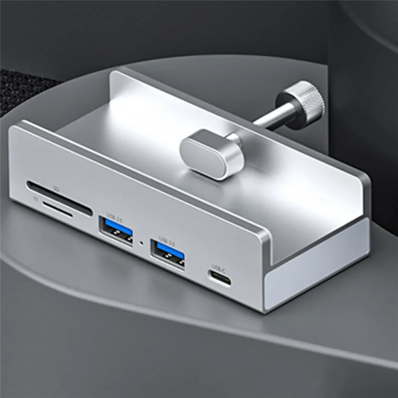 AED5-USB 3.0 HUB USB Clip On Docking Station USB 3.0 Adapter Multi Splitter 5Gbps High Speed Adapter For PC Laptop Silver