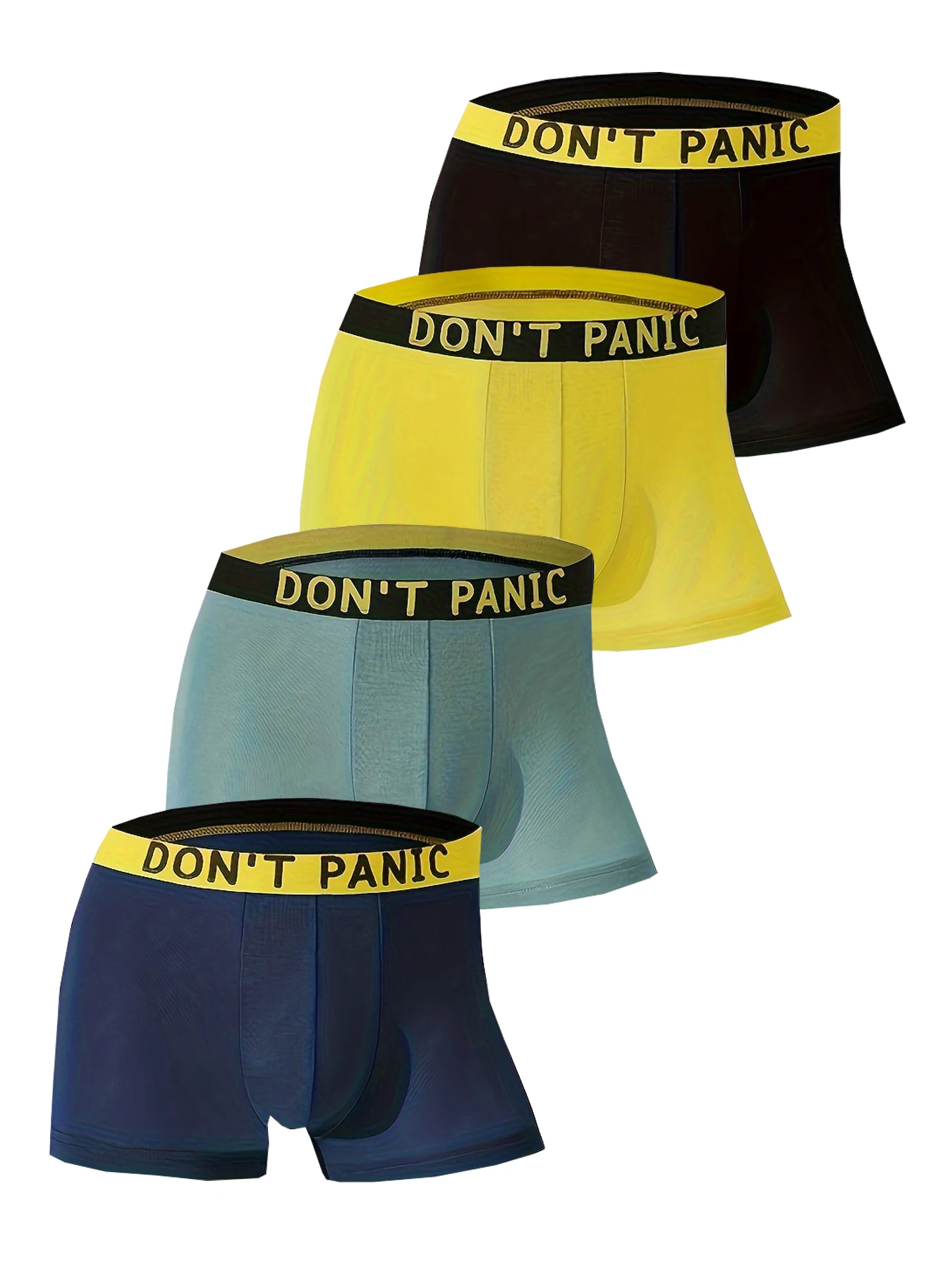 

4шт! Четырехцветная комбинация! Мужские шорты-боксеры с уникальным и модным дизайном пояса с буквами.