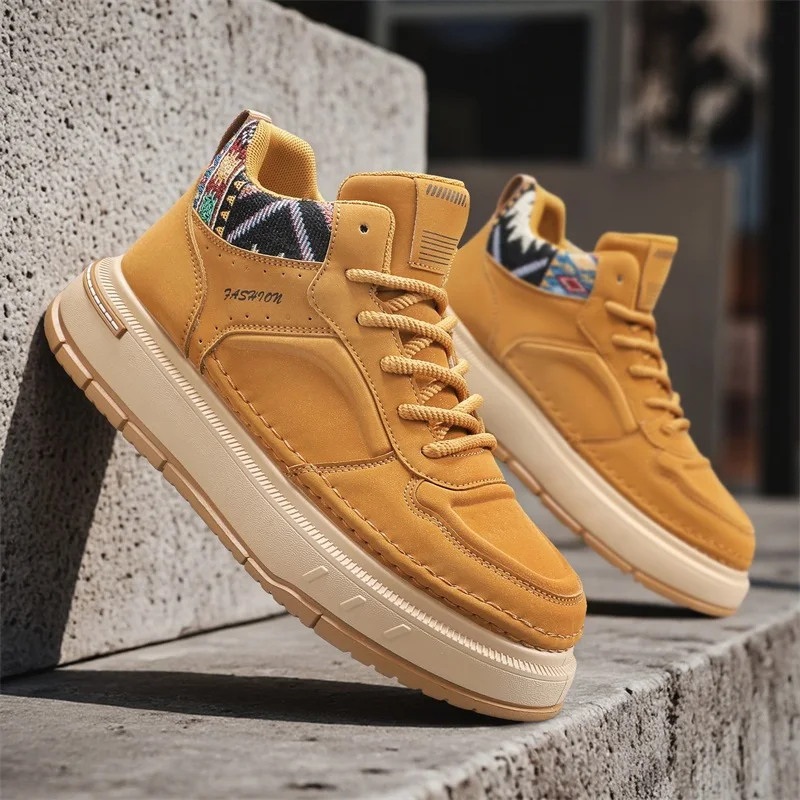 

Fashion Sneakers Comfortable Keep Warm Ankle Boots 2025 Autumn New Men Casual Shoes Outdoor Anti Slip Rubber Sole Male Footwear