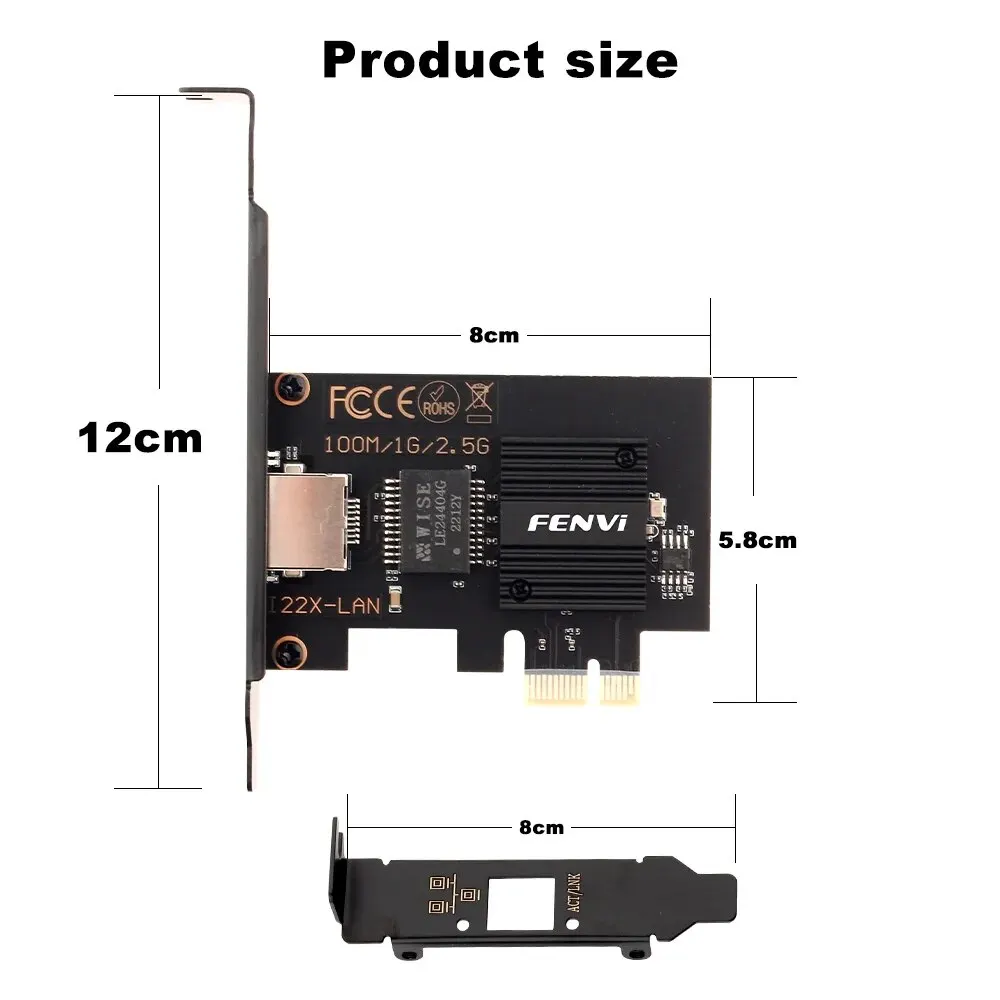 Tarjeta de red PCI-E a RJ45 de 2500Mbps, Chip I226 Gigabit Ethernet 100/1000/2500Mbps, RJ45 LAN, adaptador PCIe para ordenador portátil y PC Win 10/11