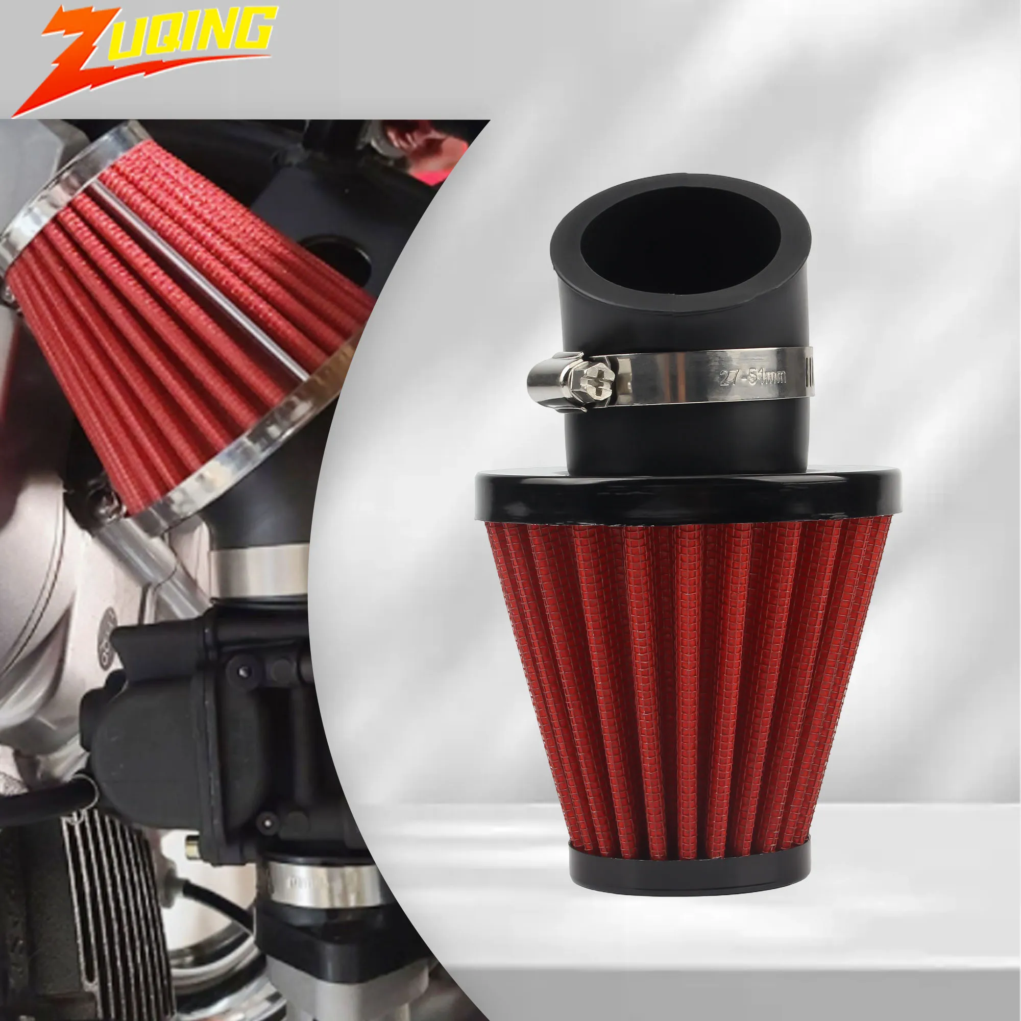 Motorrad 45 Grad Biegung Luftfilter 35mm 42mm 48mm für GY6 RSZ JOG Fuego Honda motorrad Universal Zubehör