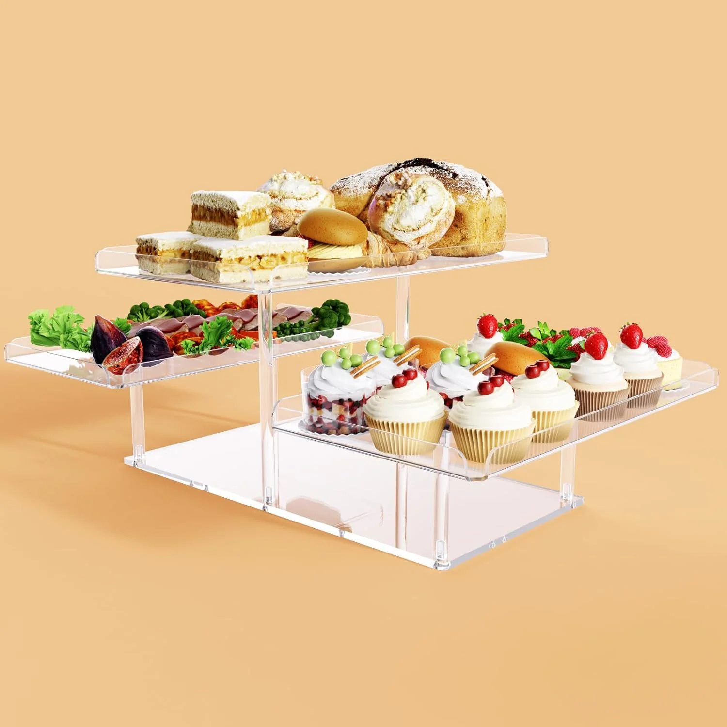 Acrylic Cupcake Buffet Dessert Table Display Risers Stands Tier Serving Trays Holder For Weddings Baby Shower Tea Party