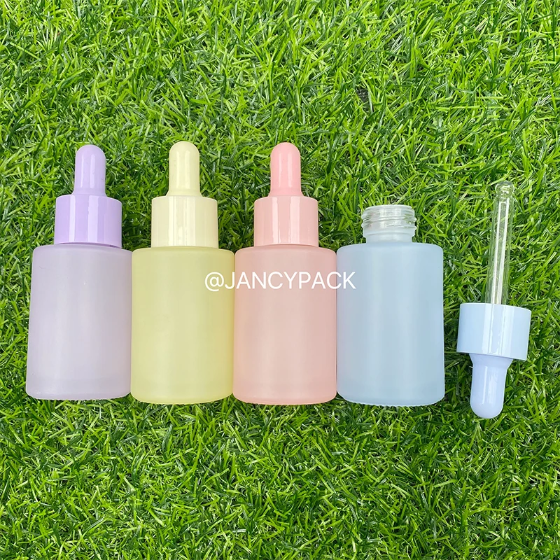 30ml Glass Dropper Bottle Macaroon pink purple green blue Frosted Essential Oil Bottle Dropper Serum Oil Bottle