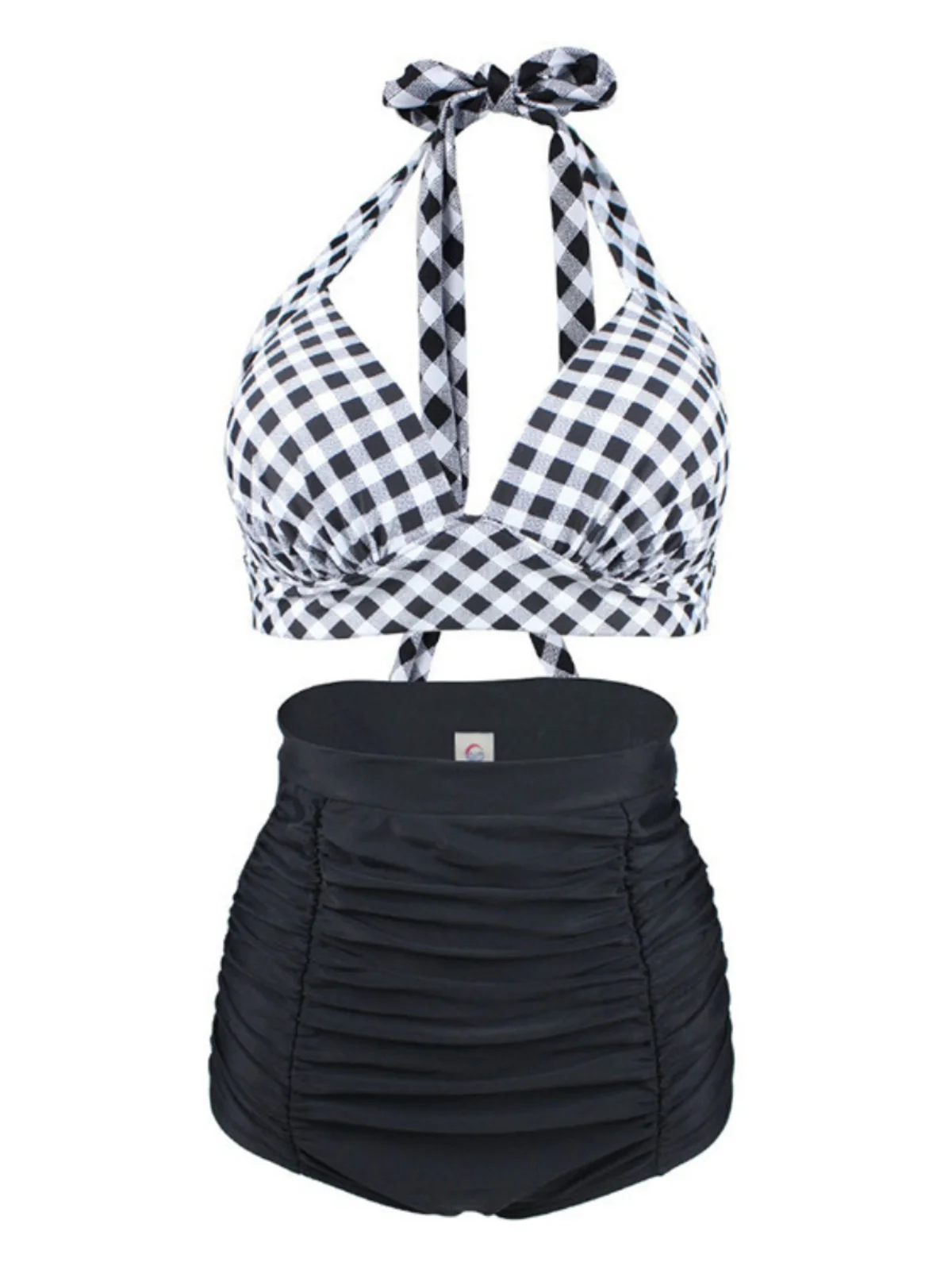 

High Waist Bikini Two-Piece Set Women's Tie-Dye Swimsuit Cross-Border High Waist Cheered Bikini Swimming Suits Fem Model