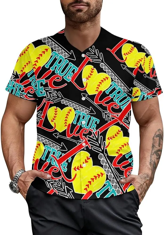 

Men's Purple Blue Graffiti 3D Print Short Sleeve Shirt - Comfort Fit Button-Up Summer Casual Beach Streetwear Top,