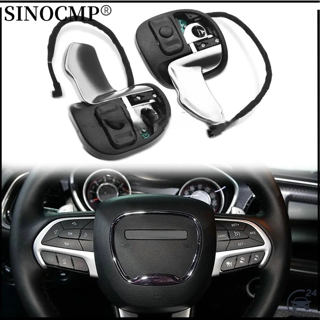 

2Pc For 2015-2021 Challenger Charger Suspension Steering Wheels Steering Wheel Hubs Larger Hellcat Paddle Shift Shifter Set