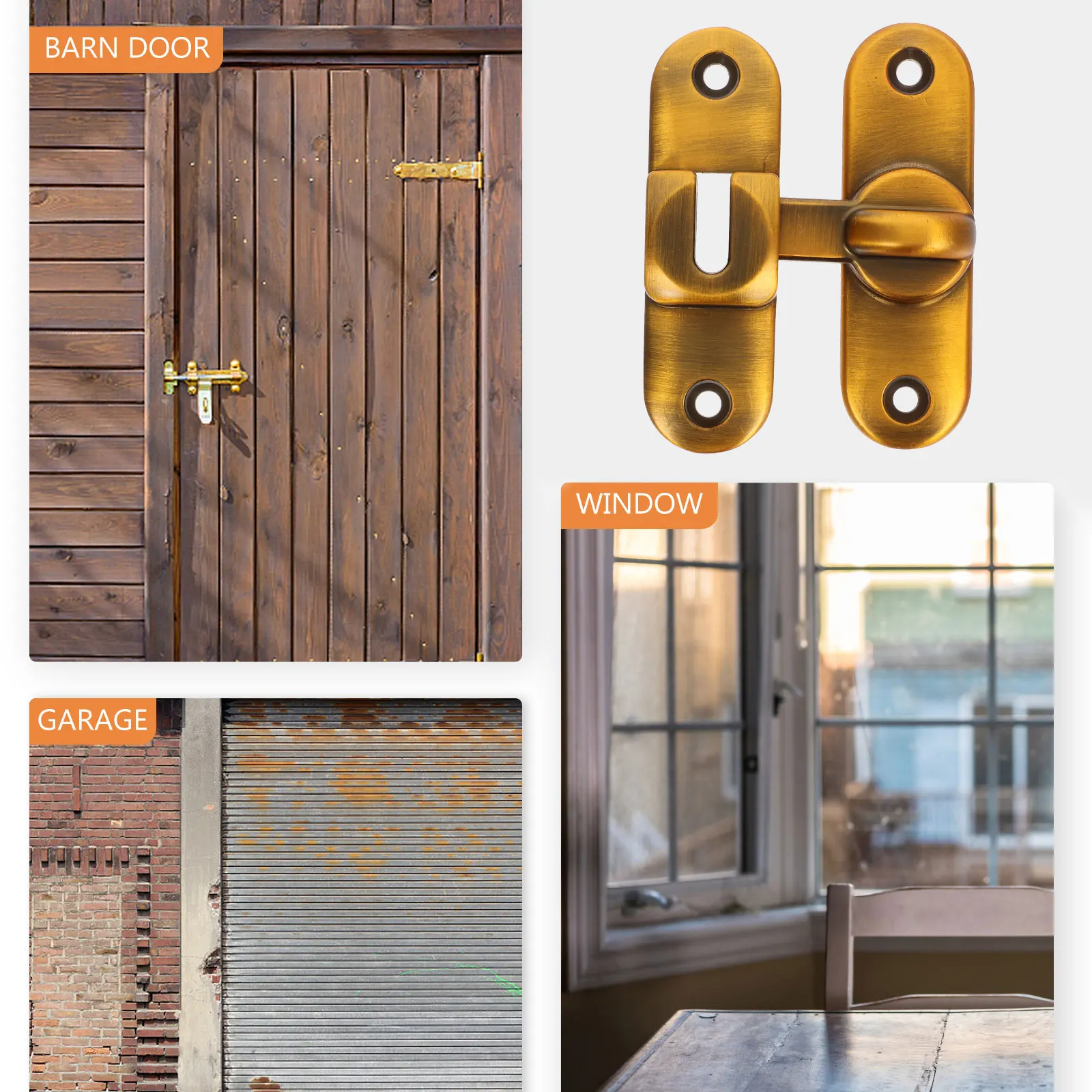 

Red 90 Degree Stainless Steel Heavy Duty Barn Lock Security Hook For Wooden Doors Bathrooms Fences Cupboard Wardrobe Slide