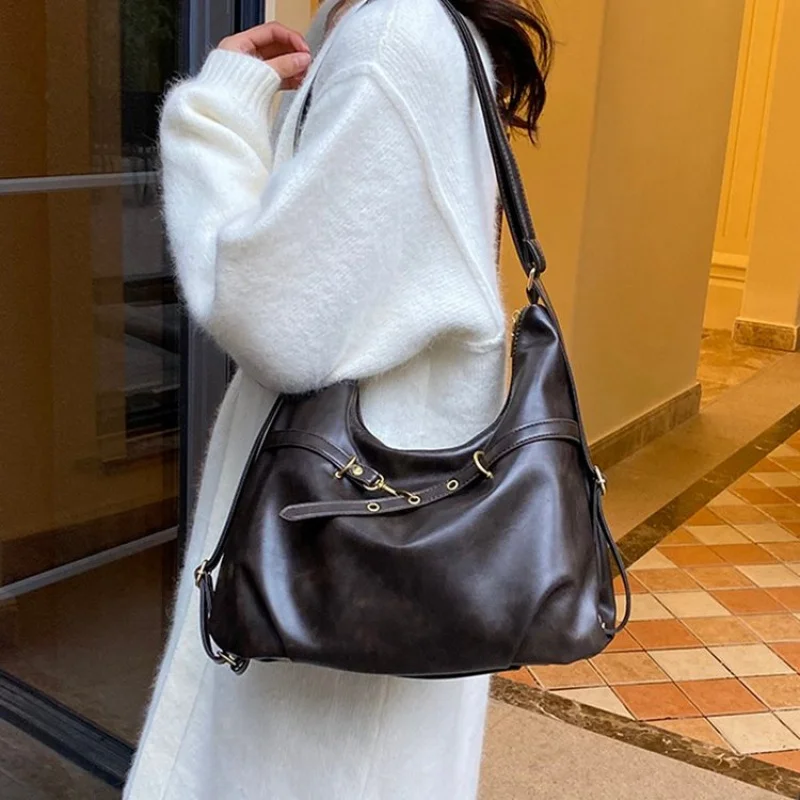 

Women's Shoulder Bag With Canvas Leather Casual Vintage Popular Lasting Spacious Soft Modern Style