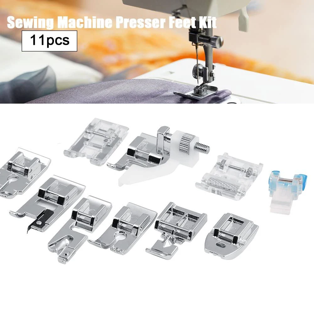 Presser Feet Set 11Pcs Snap On Sewing Machine Foot for Home Low Shank Sewing Machine Use Presser Foot Feet Kit Tool Accessories