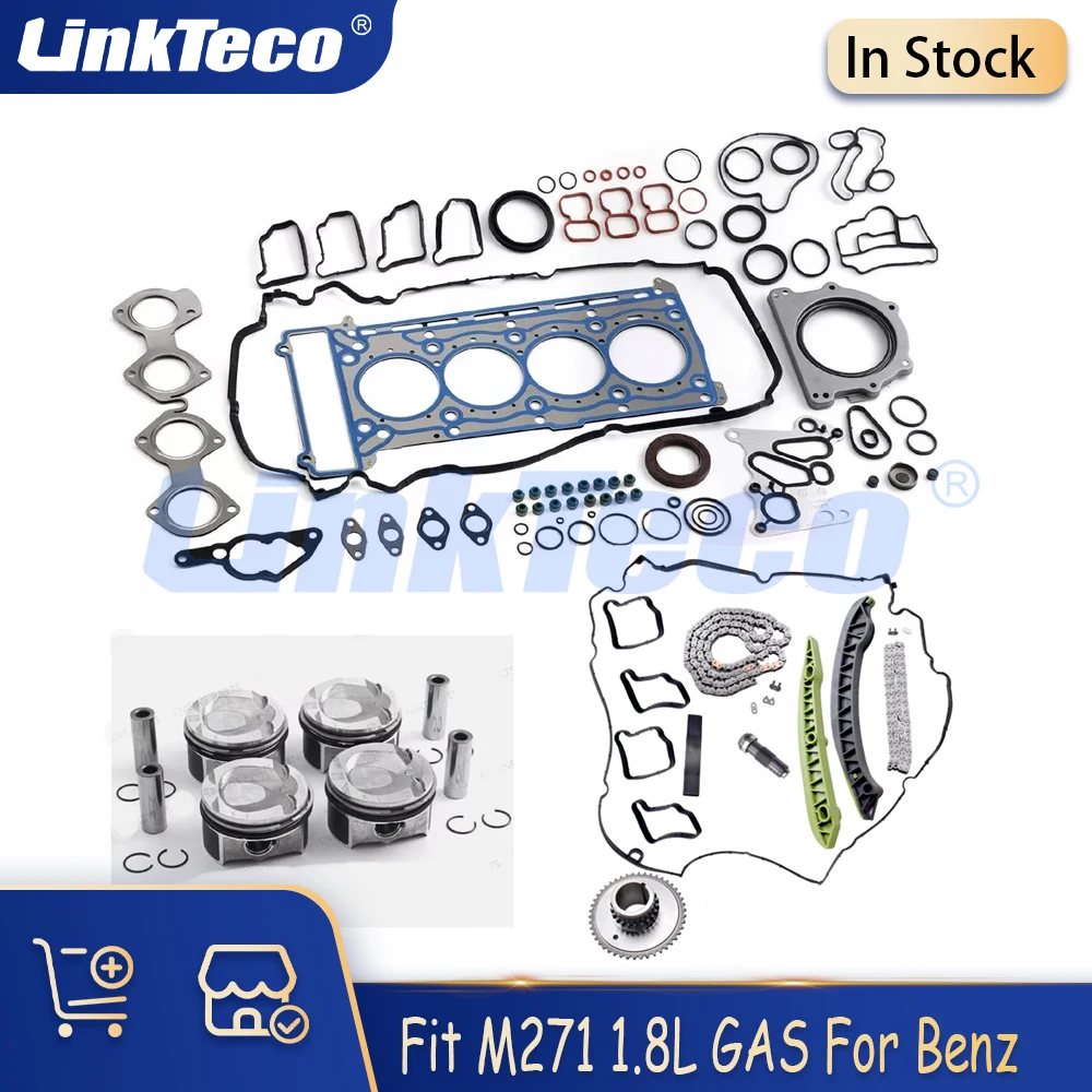 

Engine Rebuilding Gasket Piston & Ring Timing Set Fit M271 1.8L GAS For Mercedes-Benz C200 E200 CGI E260CGI E200 Coupe SLK200
