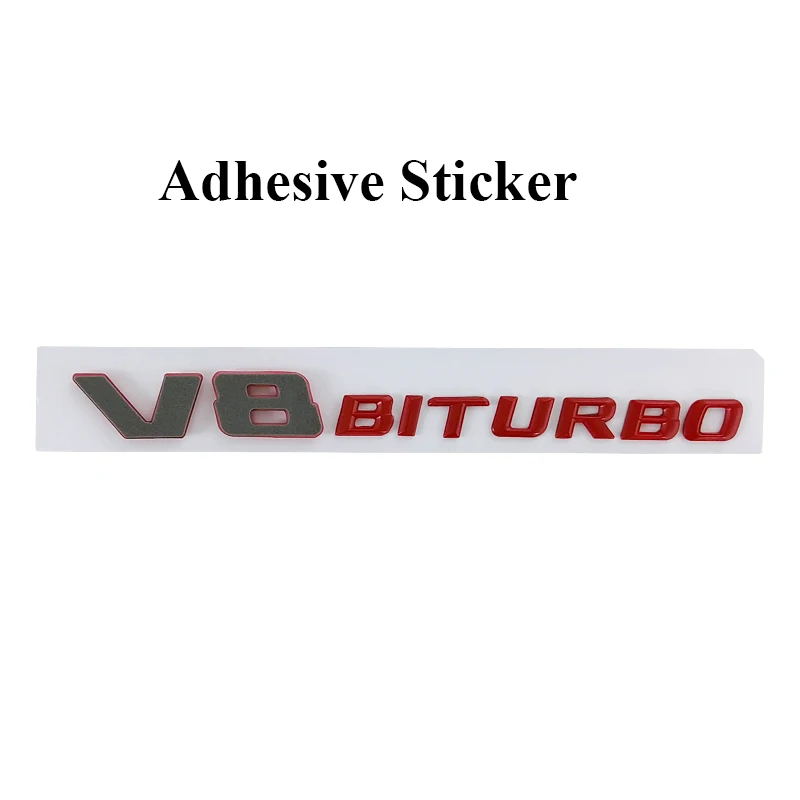 3d ABS V8 Biturbo Emblem Car Fender Badge Decal For C63S C63 E63 CLS63 V8 Biturbo Sticker Accessories