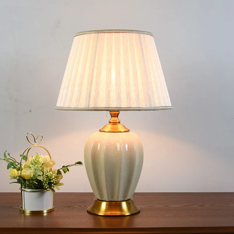 American simple home study bedroom table lamp cross-border light luxury bedside lamp ceramic ornaments wholesale