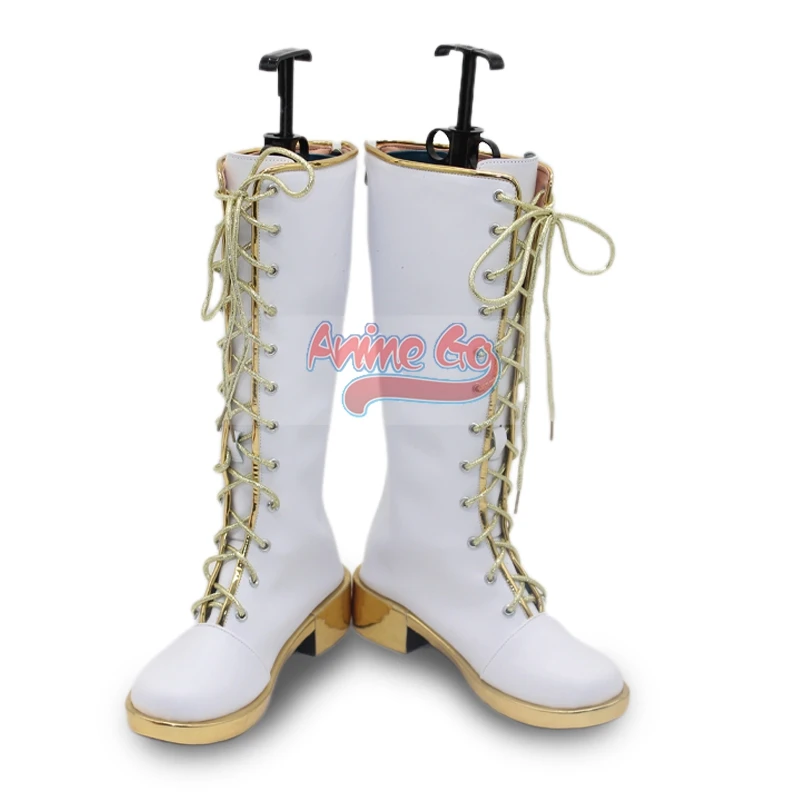 Rumi Mira Zoey Cosplay Schuhe Damen Weiß und Gold Stiefel Chinesische Größe