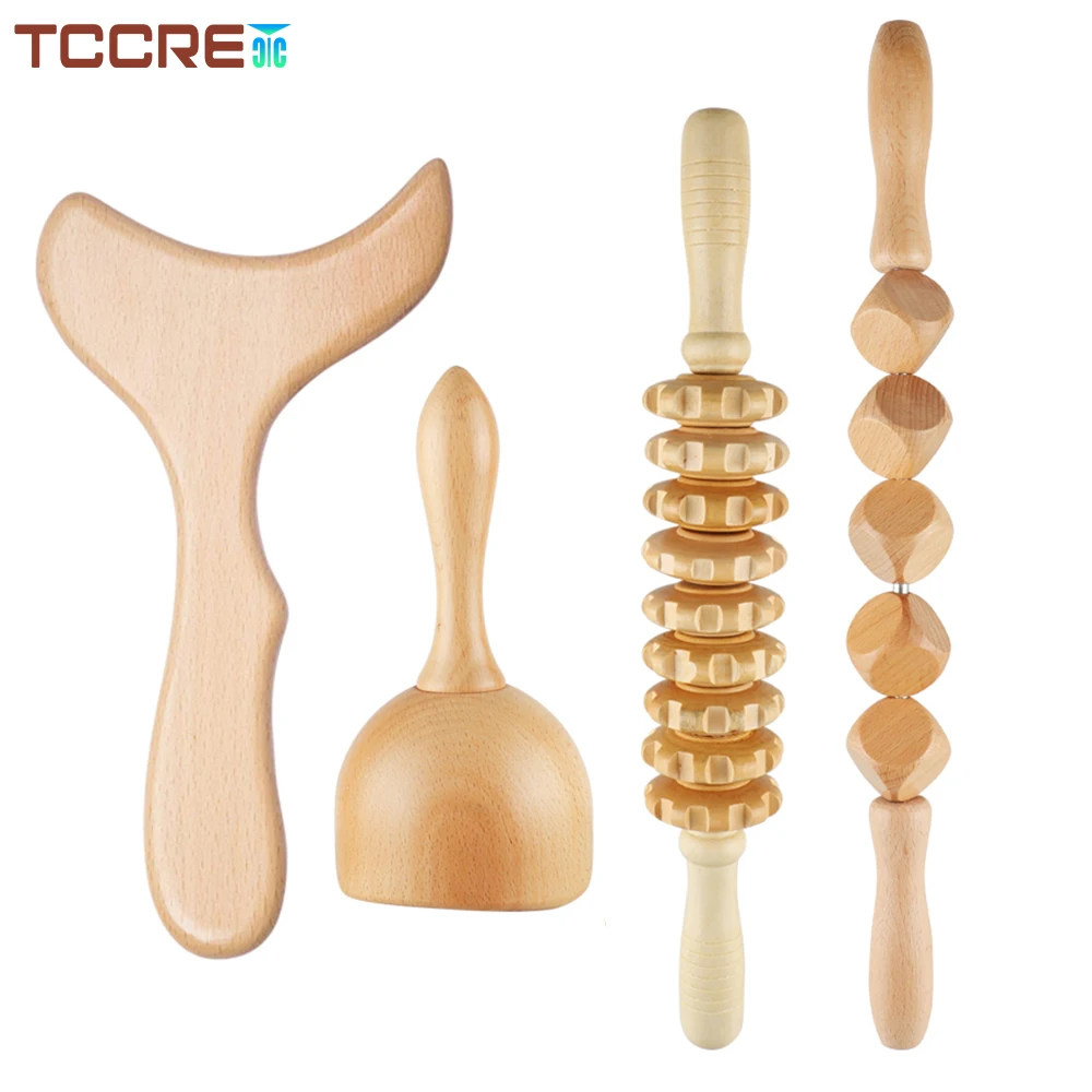 

Body Wooden Massage Roller Stick Wood Therapy Massage Tool for Back Shoulder Joint Neck Thigh Anticellulite Pain Relief Massager