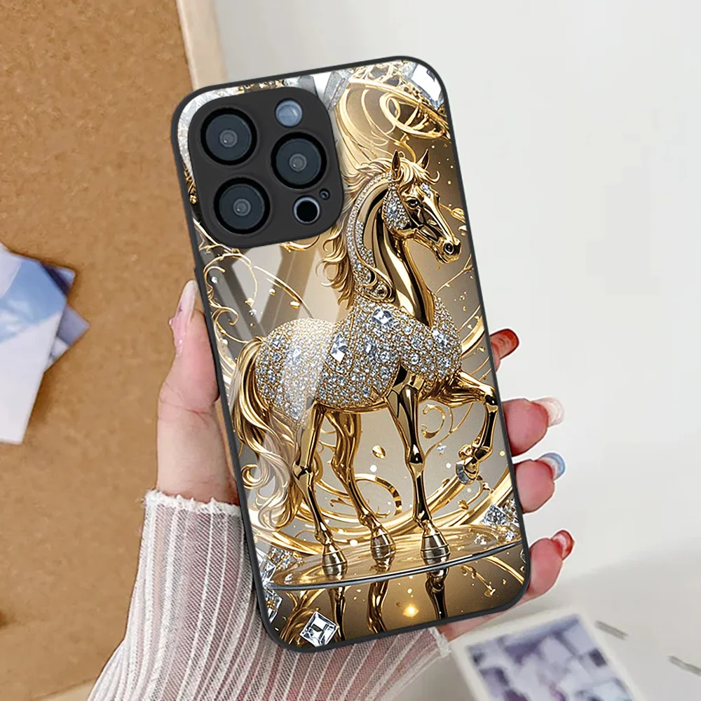 Чехол для телефона из закаленного стекла для iPhone 17 Pro Max Чехол для iPhone 13 16 15 11 12 14 Pro Max 16E 17 Air XR SE 7 8 Plus Противоударный чехол