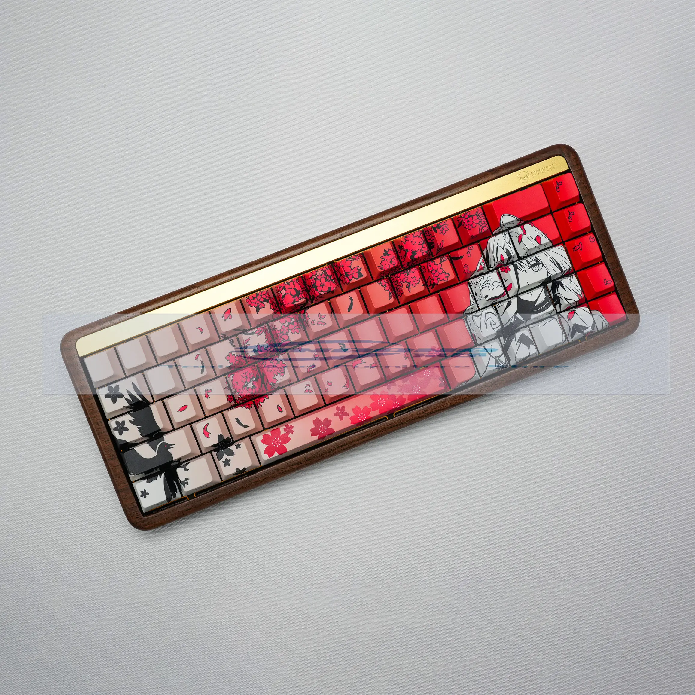 

Raven Sakura ISO ANSI South-Facing Cherry Profile с подсветкой, 129-клавишный набор сублимированных колпачков из ПБТ с полной краской