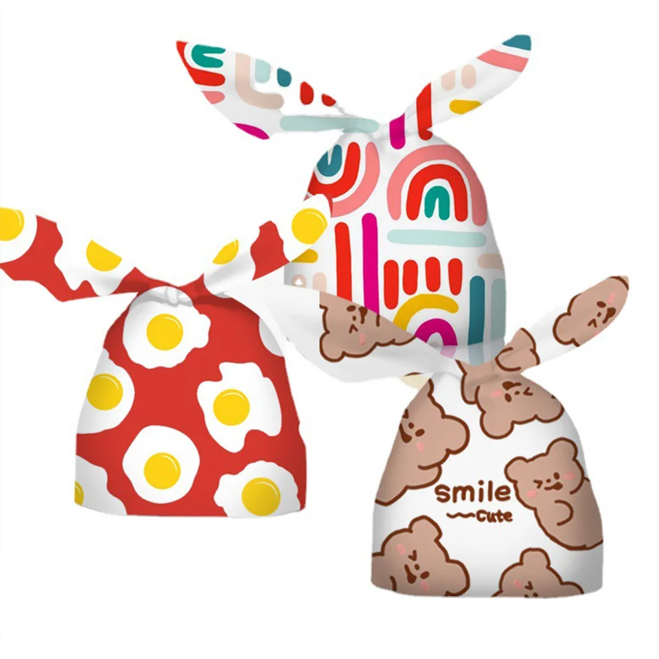 10/20 stücke Karton Kaninchen Ohr Taschen Kunststoff Tier Süßigkeiten Taschen Für Kinder Geburtstag Kekse Süßigkeiten Verpackung DIY Geschenke Liefert – Detail 3
