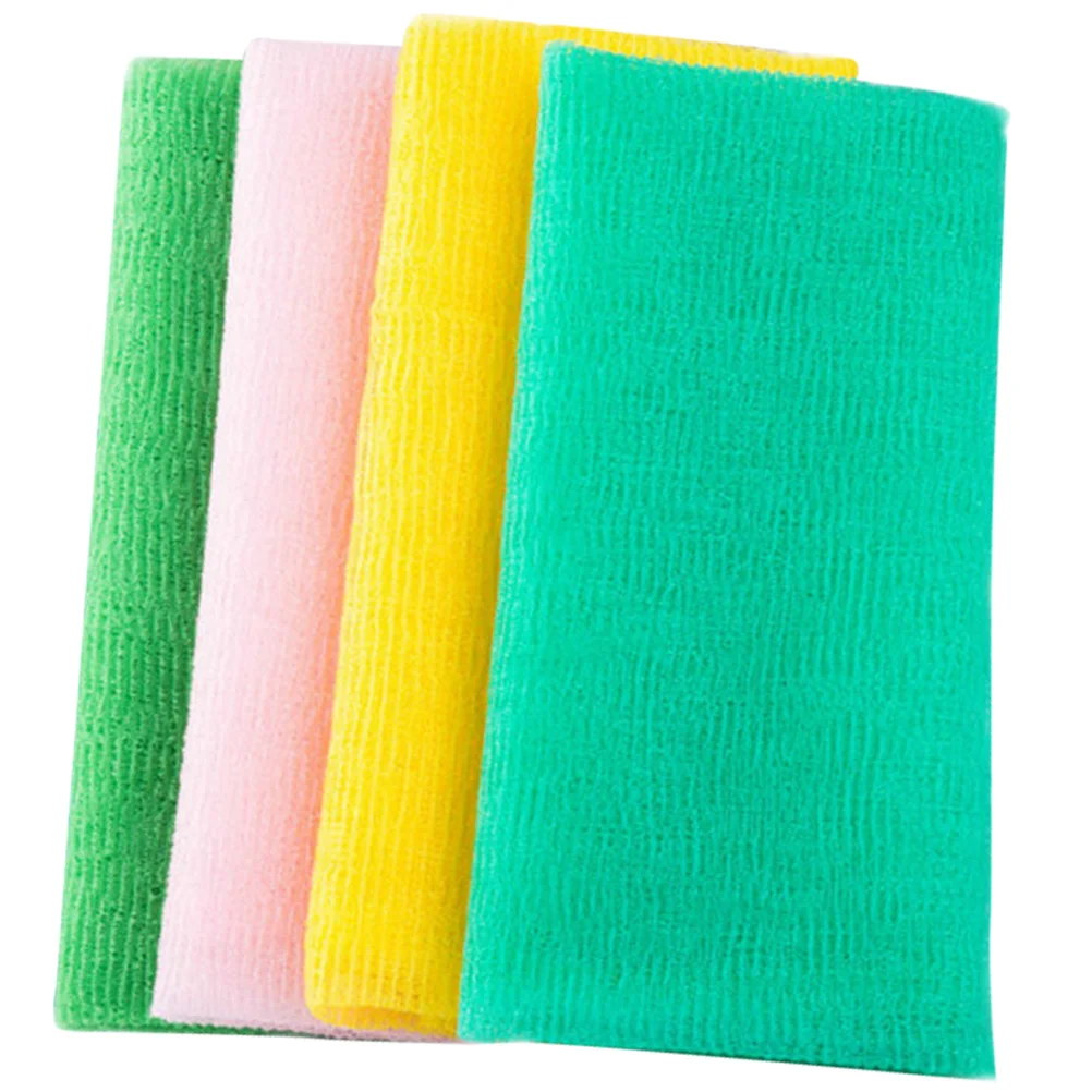 

4 Pcs Scrub Strip Exfoliating Bath Towel Man Scrubbing Cloth Japanese Nylon Household Washcloth Korean Exfoliator Cloth Scrubber