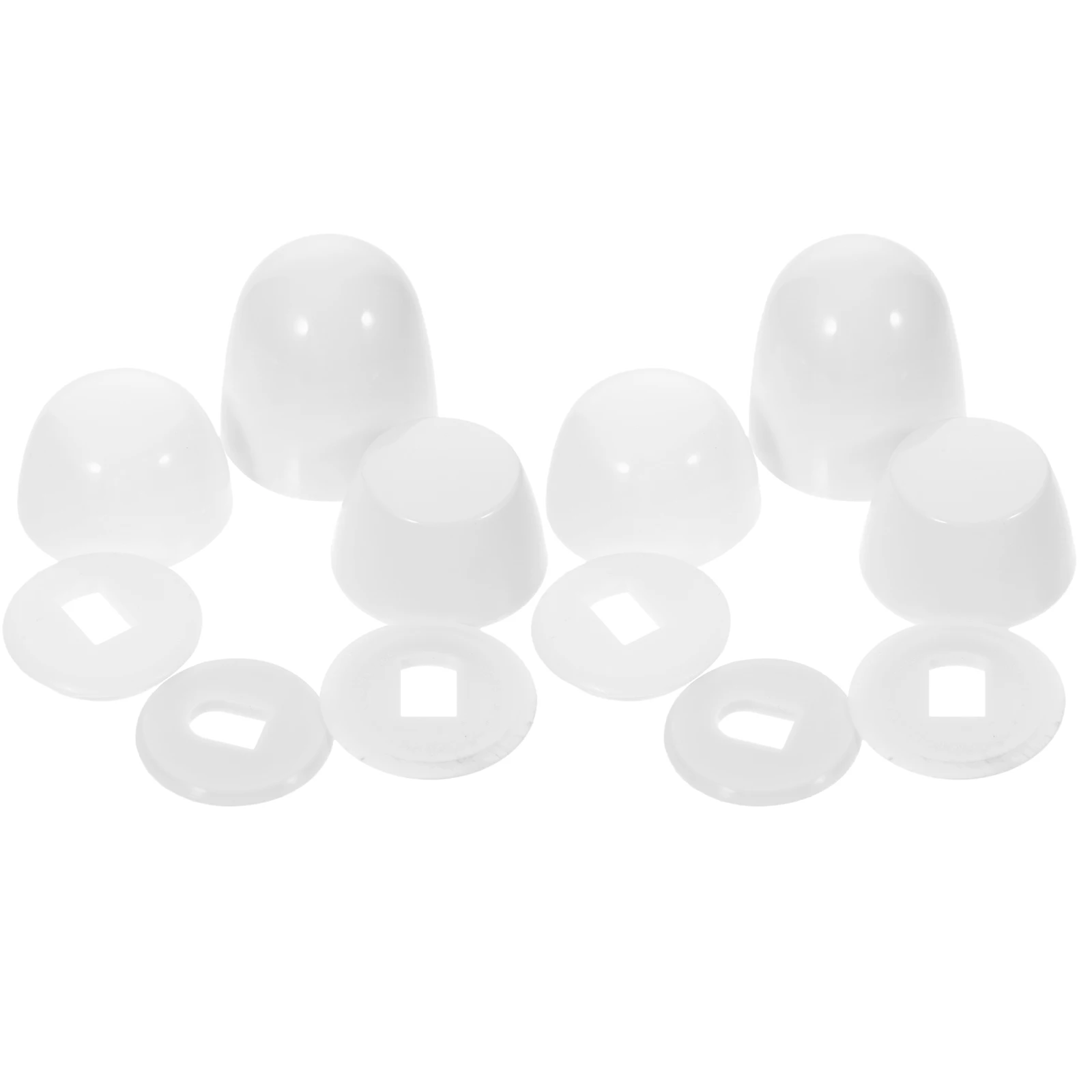 

2 set 2 Sets White Toilet Bolt Caps Plastic Easy Installation Sturdy Design Practical Fixing Accessories Universal Bowl Covers