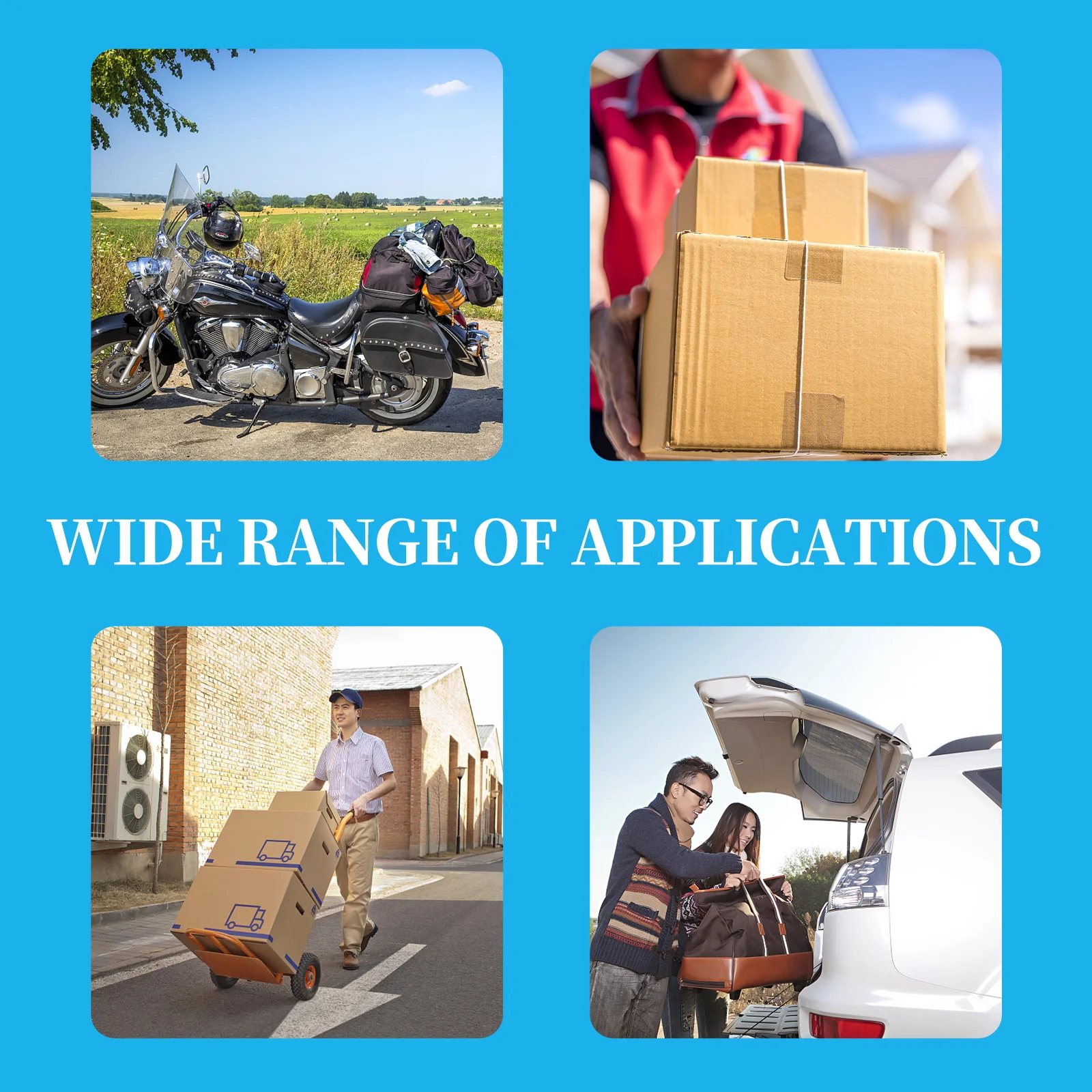 

4pcs Elastic Rope With Hooks Heavy Duty Anti-Wear Binding Strap For Car Motorcycle Camping Cargo Luggage Fixing Rope Bundling