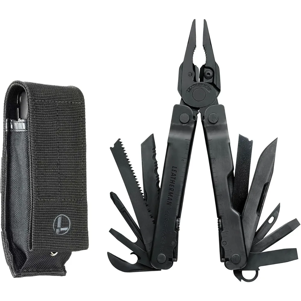 

Super Tool 300 Multitool with Premium Replaceable Wire Cutters and Saw, Black with MOLLE Sheath