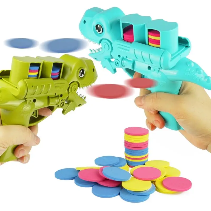 Flying Saucer Soft Bullet Gun Toy Dinosaur Shooter Sets Shooting Game Toys for Kids Boy Girl Birthday Gift Indoor Outdoor Games