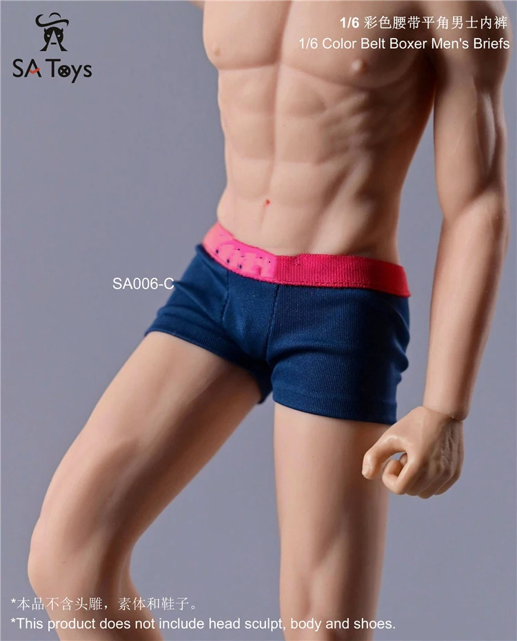 SA Toys SA006 1/6 Scale Male Colored Belt Boxer Briefs Underpants  Model For 12\'\' TBLeague JIAOU DOLL action figure
