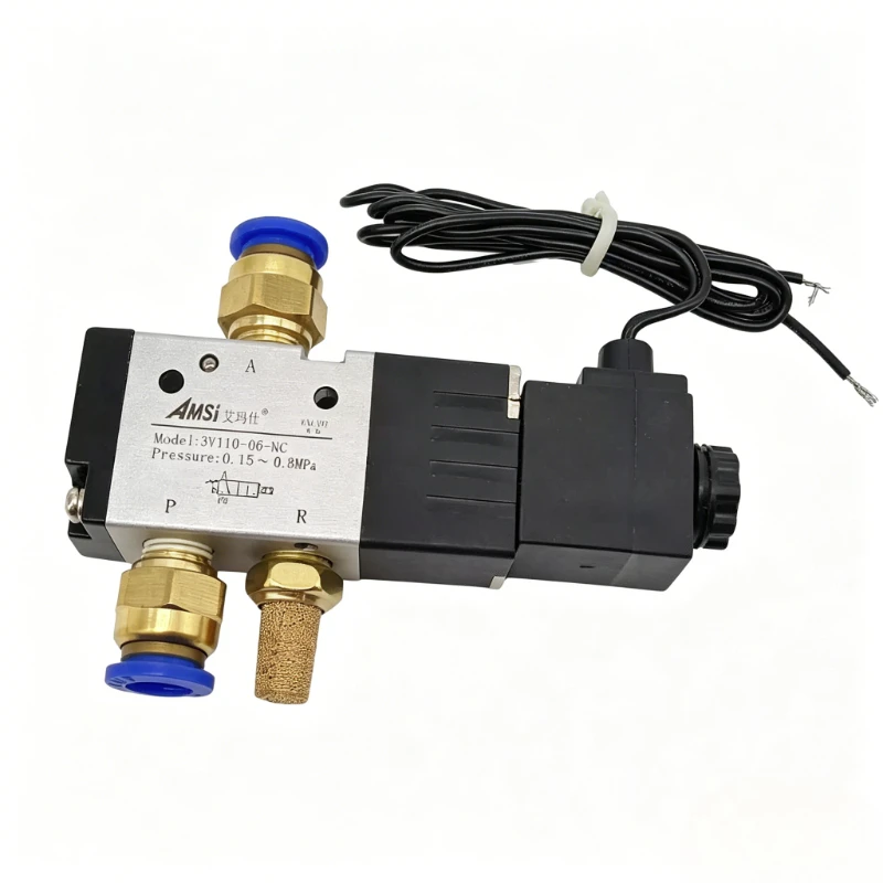 3V110-06/3V210NC Pneumatic Solenoid Valve, One in And One Out, Two-position Three-way Solenoid Control Valve, Normally Closed