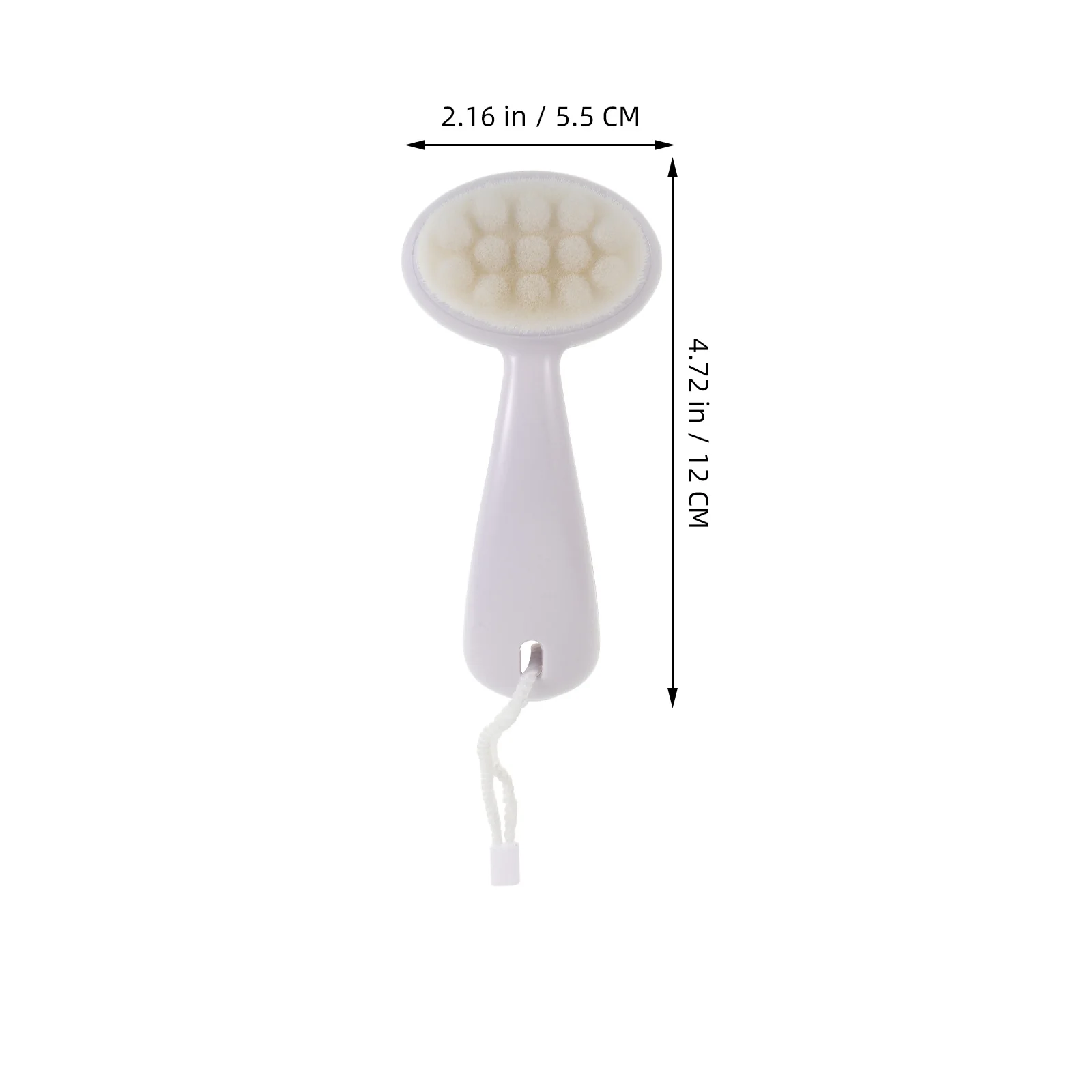 Escova esfoliante facial cabo longo branco manual limpeza profunda remoção de cravo purificador facial pele macia escova de limpeza facial