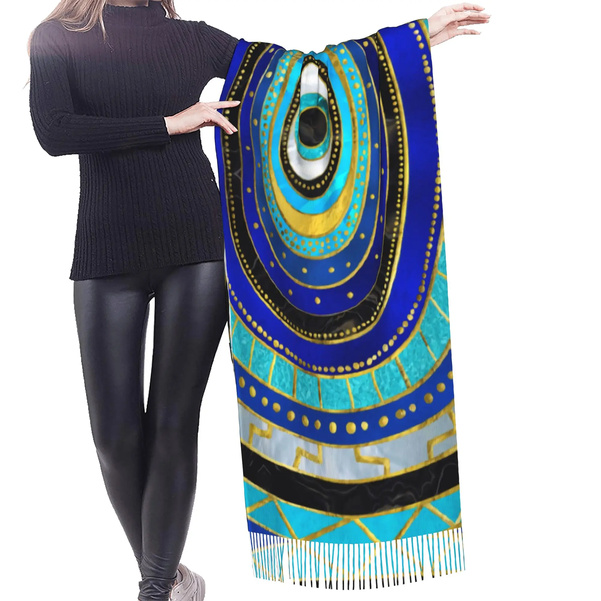 Personalized Print Evil Eye Amulet Ornament Scarf  Men Women Winter Fall Warm Scarves  Shawls Wraps