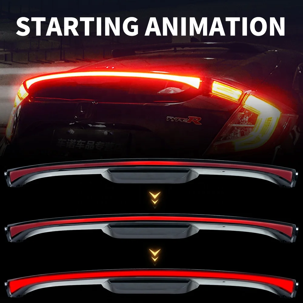 Archaic LED Light for 10th Honda Civic Hatchback FK7 FK8 2016-2020 Honda Civic Rear Spoiler Light Middle Trunk Light Bar