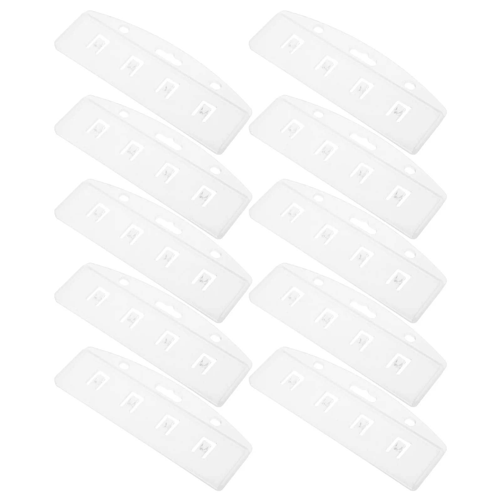 

20pcs Matte Transparent Pc Holder Semi-Open Rigid Id Badge Case For Work School Events Secure Access Card Protection Mini Name