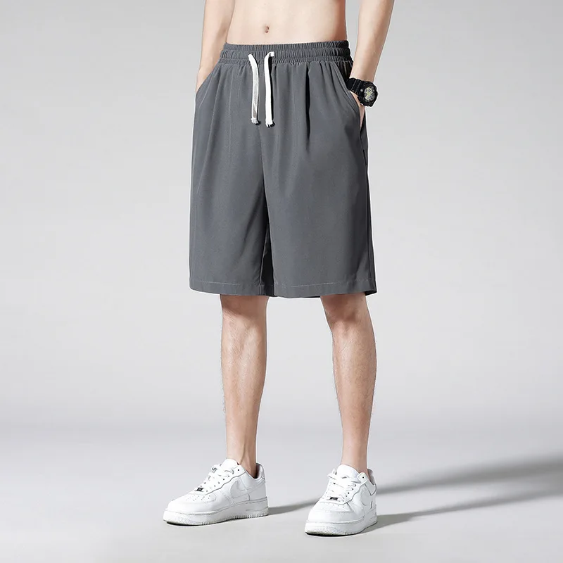 Large Size Shorts Men's Casual Shorts Elastic Waist Mid Length Pants Mens Sportswear Basketball Gym Shorts Short Sweatpants