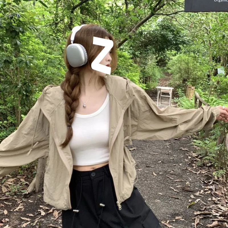 

Байкерские куртки, женская куртка из некожи, летняя сетчатая марлевая бесшовная без бретелек с градиентом, омбре, фея для отпуска, универсальная, милая, сексуальная