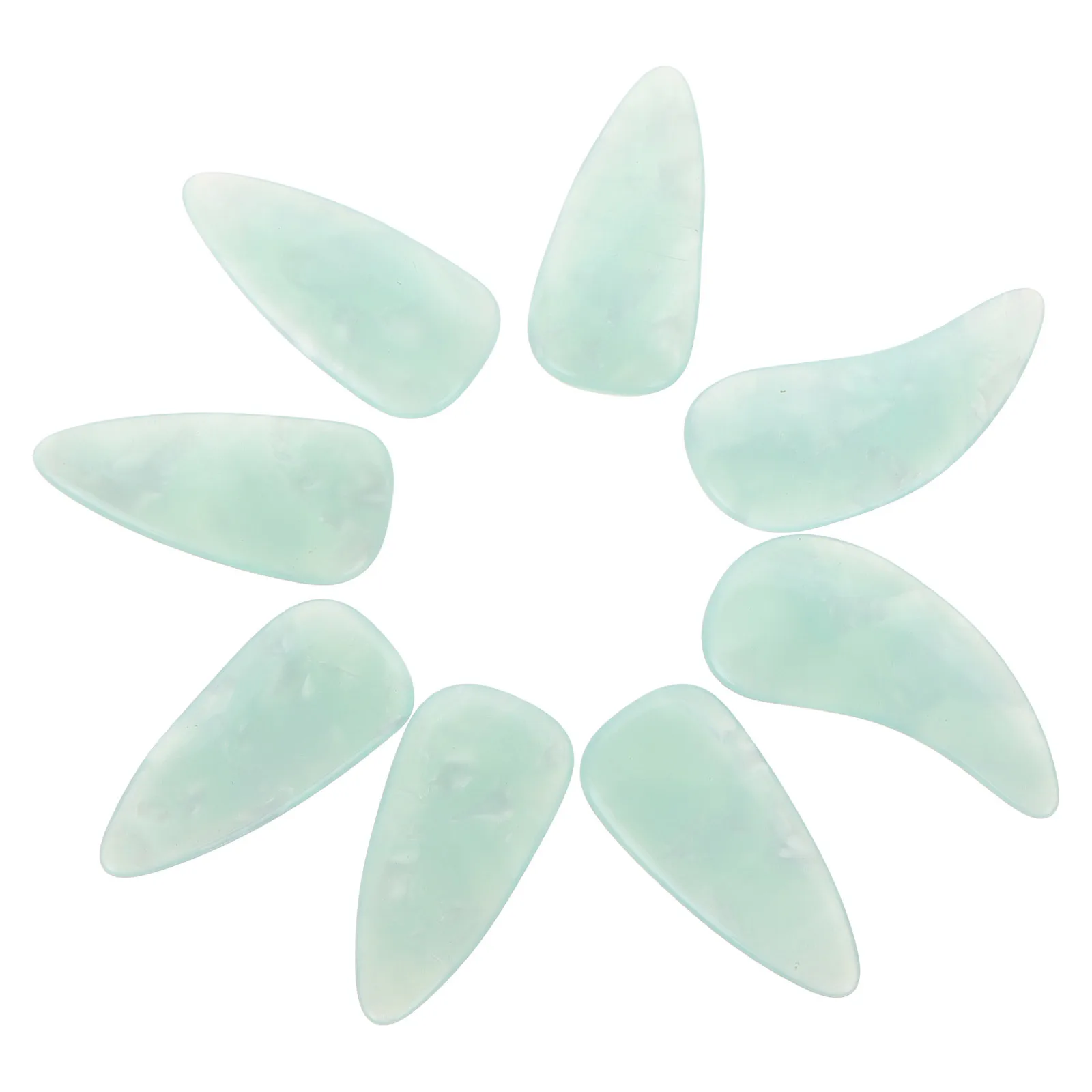 

8pcs Guzheng Finger Picks Reusable Medium Resin Nail Covers Light Green Curved Design For Practice Performance Chinese Zither