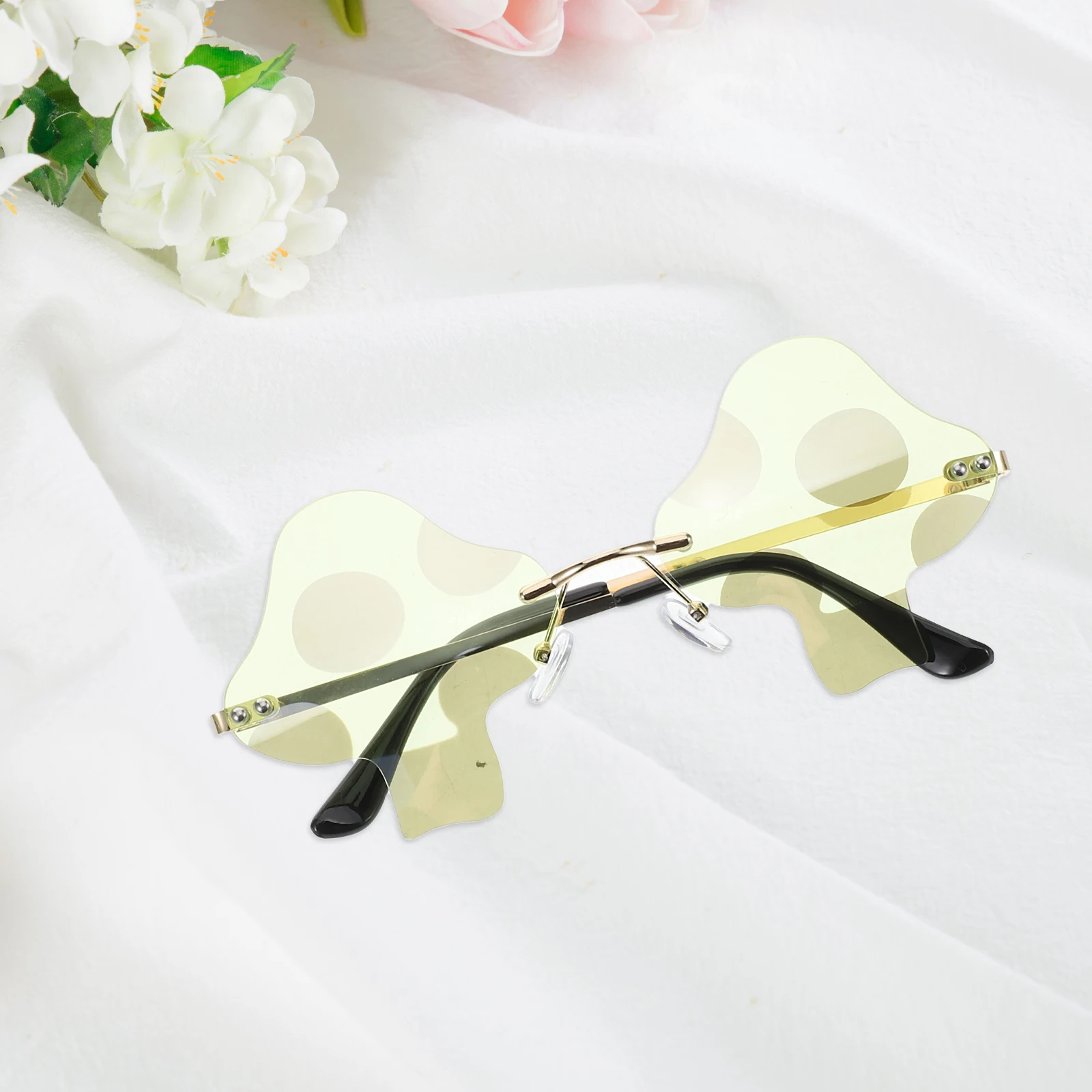 

Mushroom Sunglasses Metal Frame Unique Trendy Mens Street Photography Halloween Sun Glasses Luxury Protection