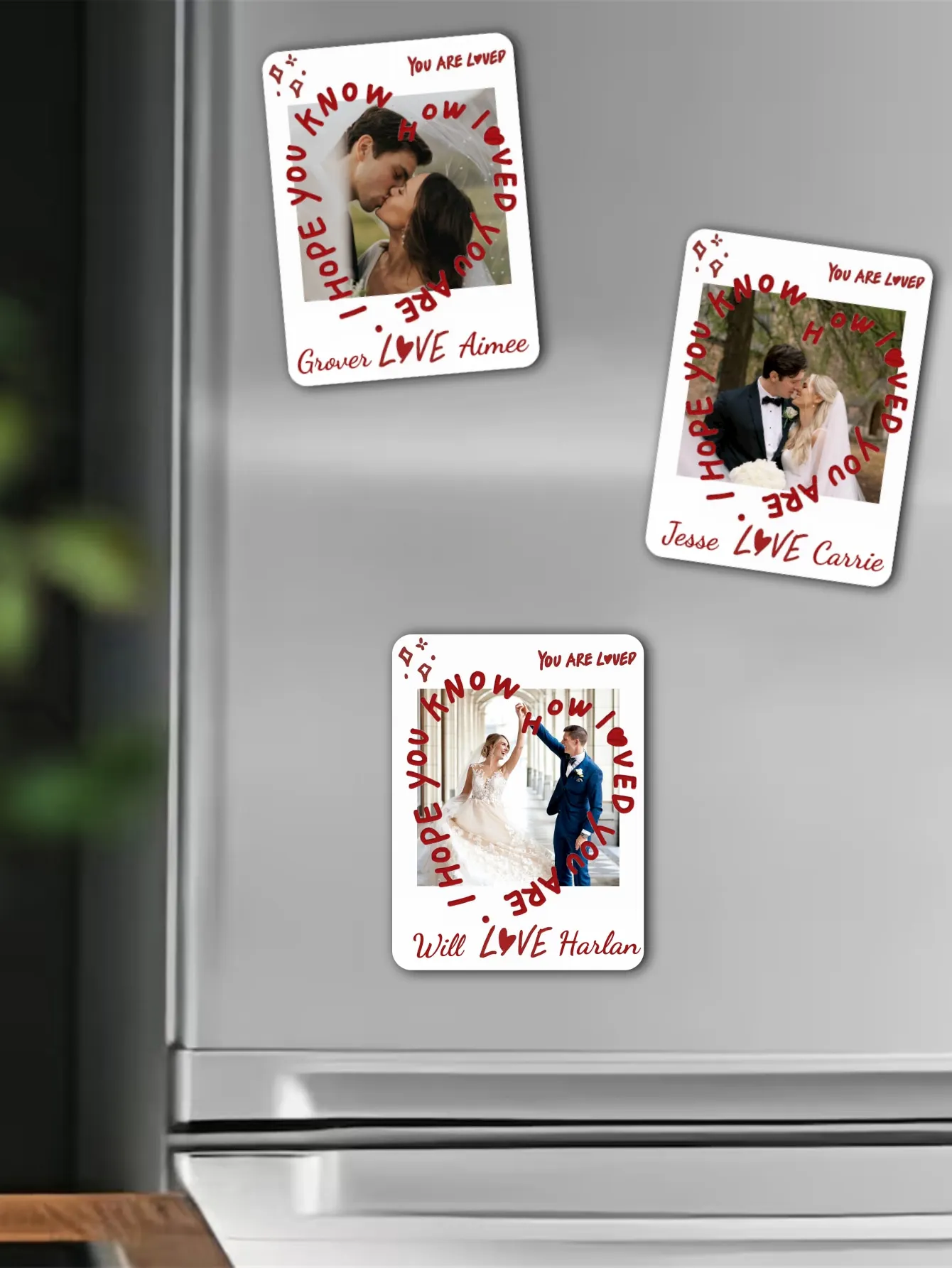 1pc Customized Love Refrigerator Magnet Valentine's Day Wedding Gift Personalized Locker Magnet Customized Refrigerator Magnet - view 3
