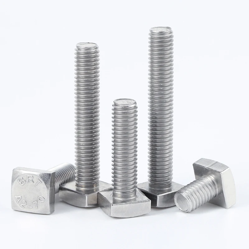 

M6 M6*8/10/12/16/20/25/30/35/40/45/50/55/60 304 Stainless Steel 304ss Square Shape Square Hammer Head Screw Square head Bolt