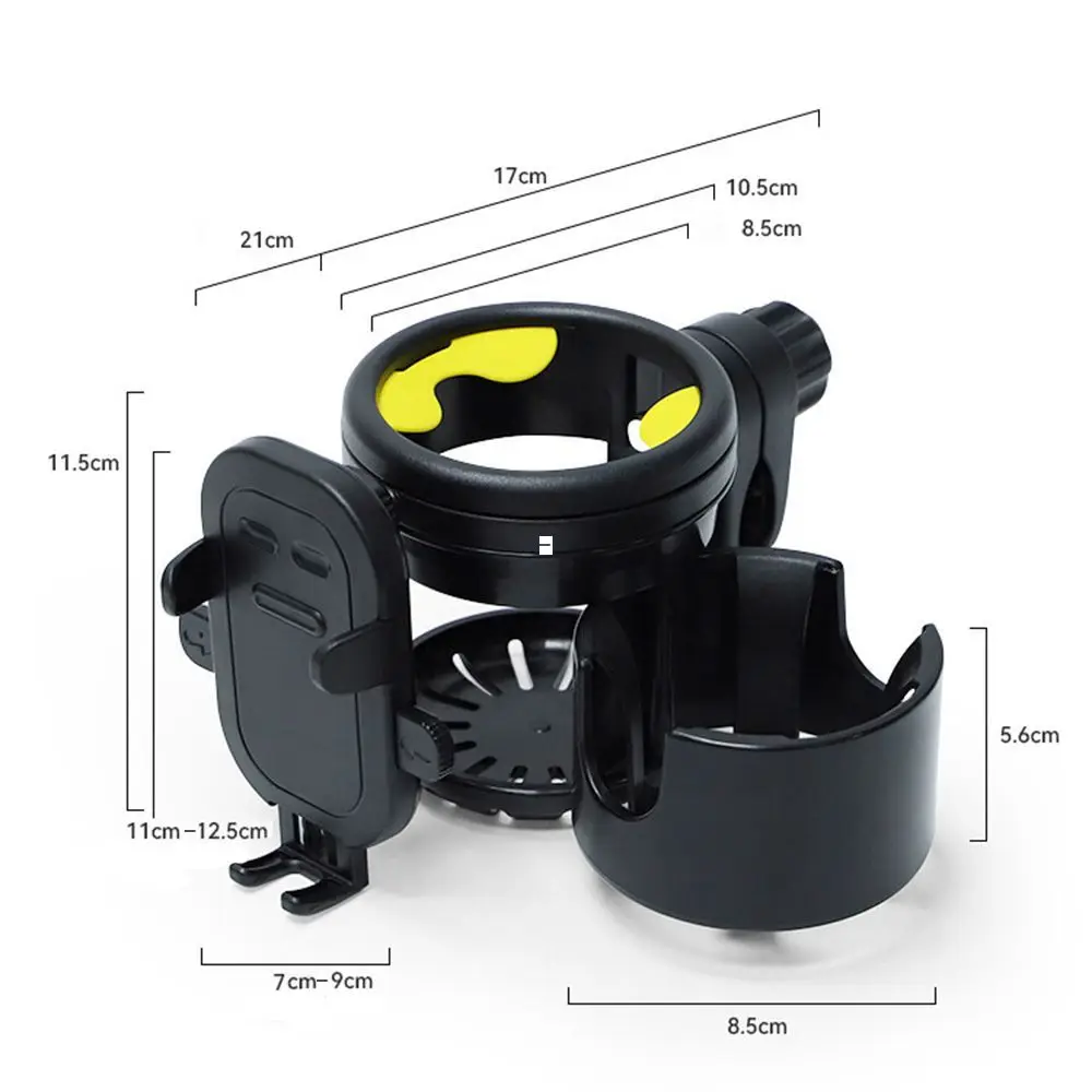 Regulowany uchwyt na butelkę do wózka z podwójnym mocowaniem, akcesoria do wózka dziecięcego, uchwyt na telefon komórkowy, uchwyt na butelkę do wózka spacerowego