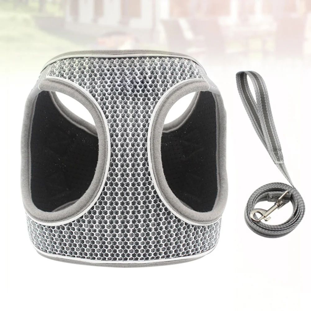 

Cat Chest Harness Vest Breathable Reflective Pet Harness For Cats Small Dogs Outdoor Safety Lightweight Comfortable Grey