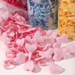 Lot de 10 pièces de bande dessinée pour queue de cheval, porte-cheveux, petit ann l, couronne en forme de cœur, élastique pour fille, accessoires pour cheveux pour enfants